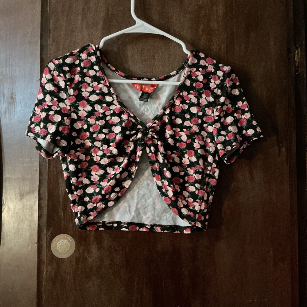 Hot Kiss Floral Top with Pink and White Accents